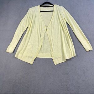 LOFT Women's Soft Yellow Long Sleeve Open Front Cardigan Sweater, size S